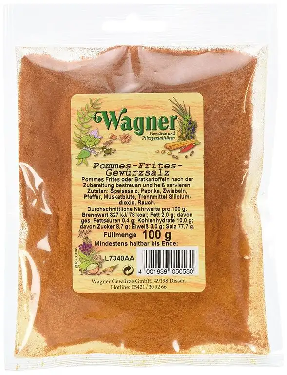 Wagner Gewürze Pommes-Frites Gewürzsalz, 4er Pack (4 x 100 g)