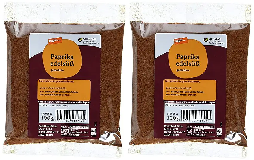 tegut... Paprika edelsüß Gewürz, 2er Pack (2 x 100 g)