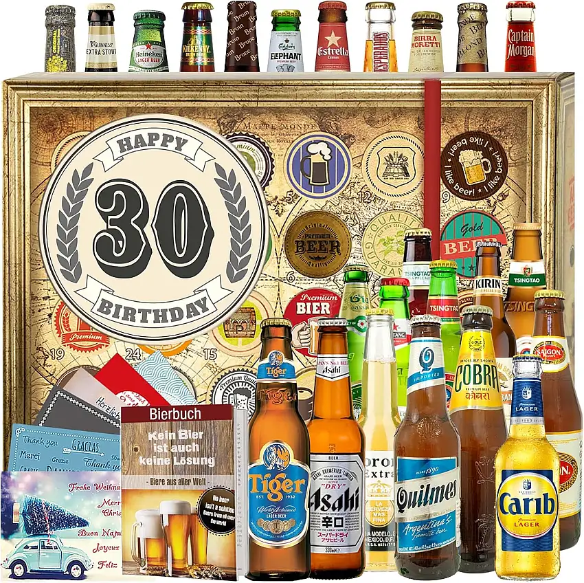 30. Geburtstag - Bier aus aller Welt 24x - 30 Geburtstag Geschenke - Weihnacht Kalender Bier 2024 2025
