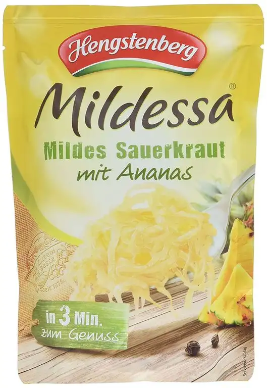 Hengstenberg Mildessa Mildes Sauerkraut mit Ananas, 6er Pack (6 x 400 g)