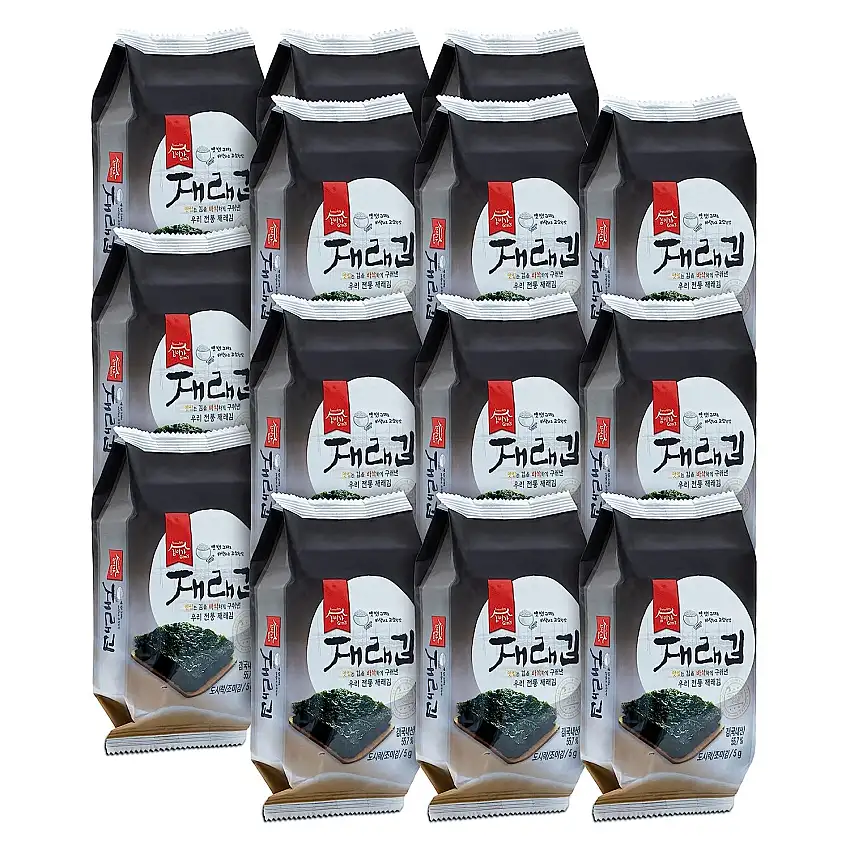 [20 Pack] Roasted Seaweed Snack, Vegan Gesunde Seetang Snacks, Südkorea Premium Getrocknete Algen Chip, Trockenes Gemüse Seealgen Chips, Koreanische Küche