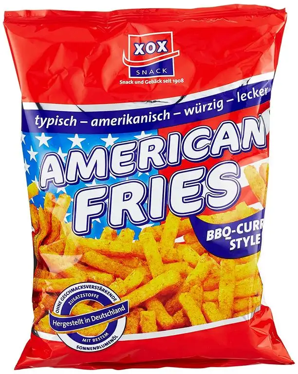 XOX American Fries BBQ-Curry Style, 10er Pack (10 x 125 g)