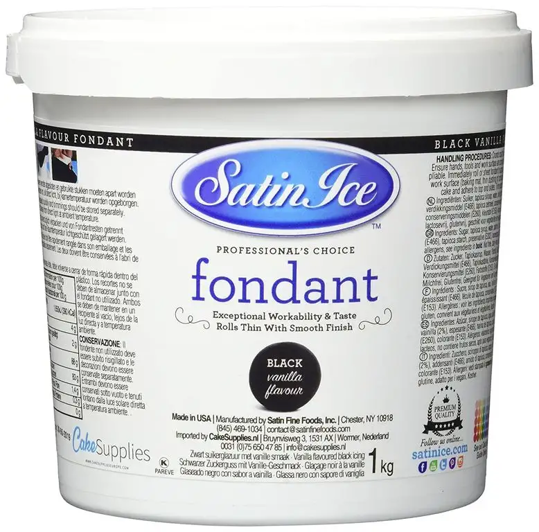 Satin Ice Rollfondant Vanilla, 1er Pack (1 x 1000 g), schwarz