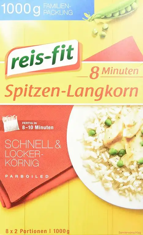 reis-fit 8 Minuten Spitzen-Langkorn Reis im Kochbeutel, 14er Pack (14 x 1 kg)