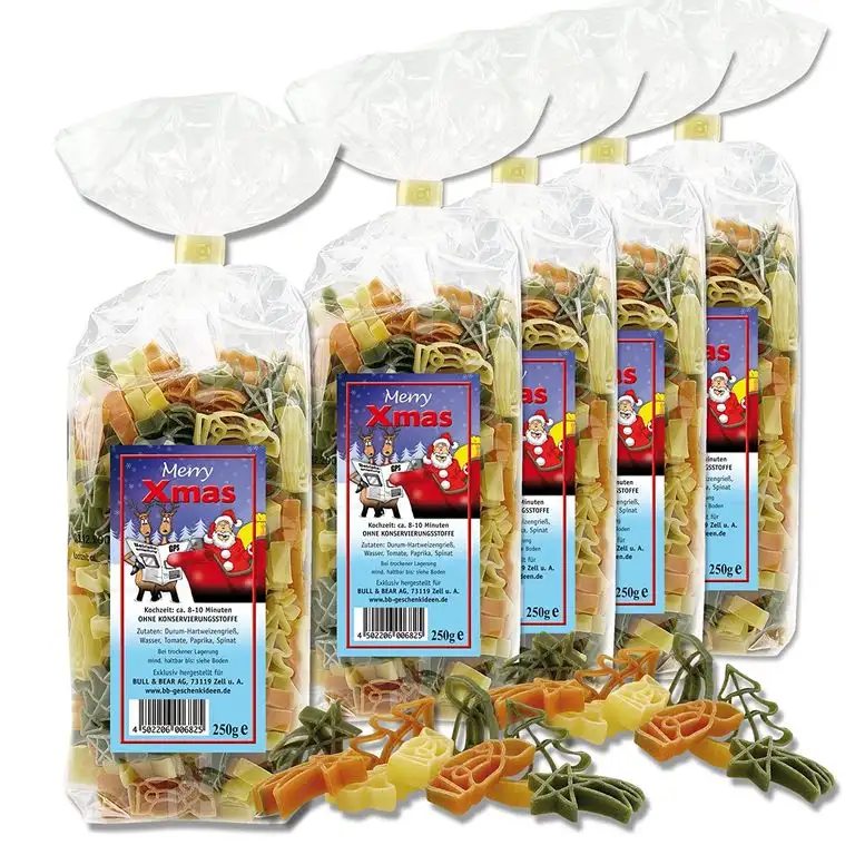5 Packungen Weihnachtsnudeln Merry Xmas