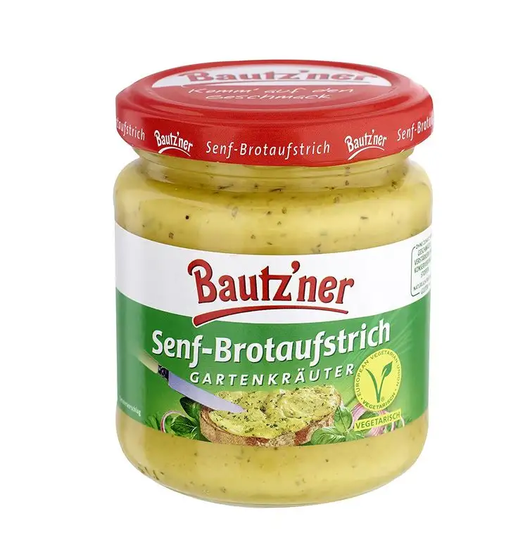 BAUTZ'NER Senf Brotaufstrich Gartenkräuter, 6er Pack (6 x 200 ml)