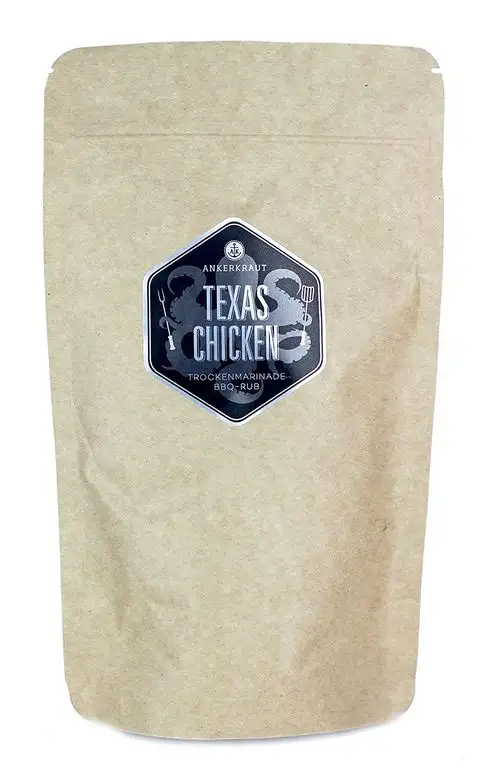 Ankerkraut Texas Chicken, 250g im Beutel, BBQ-Rub Gewürzmischung für Chicken-Wings und Hähnchen