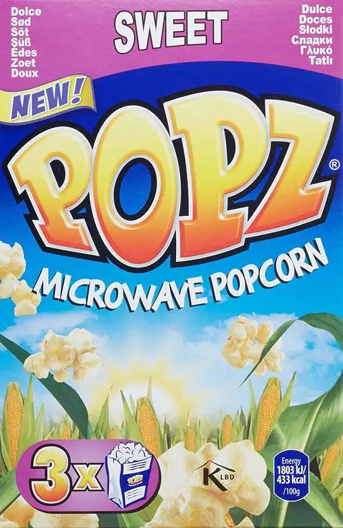 Popz Mikrowellen Popcorn Süß, 6er Pack (6 x 270 g)