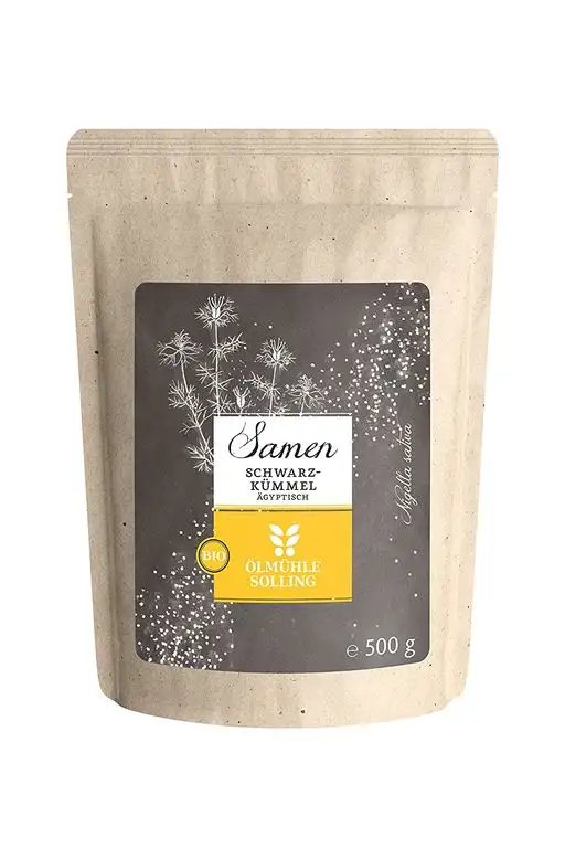 Ölmühle Solling ägyptische Schwarzkümmelsamen (ganz) nigella sativa - 500g - BIO