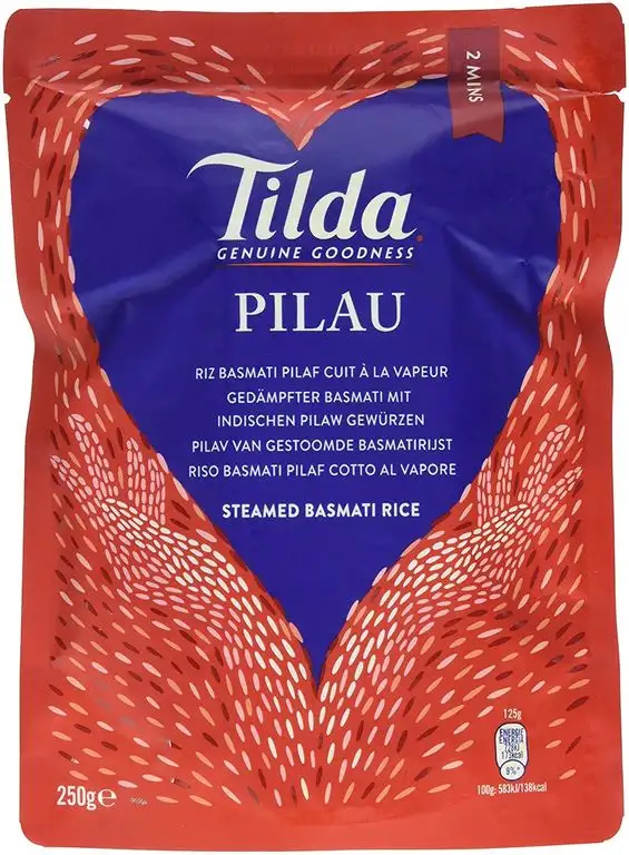 TILDA Basmatireis gedämpft mit Pilau-Gewürzen für die Mikrowelle, 250 g