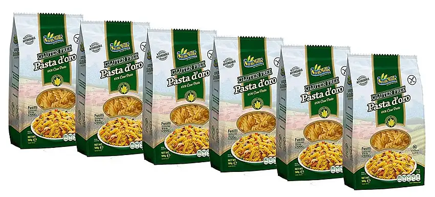 Pasta d´oro – Glutenfreie Nudeln (Fusilli) aus Maismehl 12er Pack (12 x 500 g)