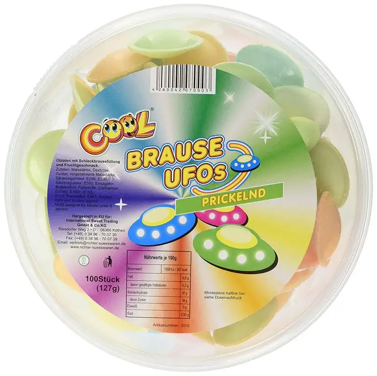 Cool Brause Ufos 100 Stück in Frischhaltedose (1 x 127 g)
