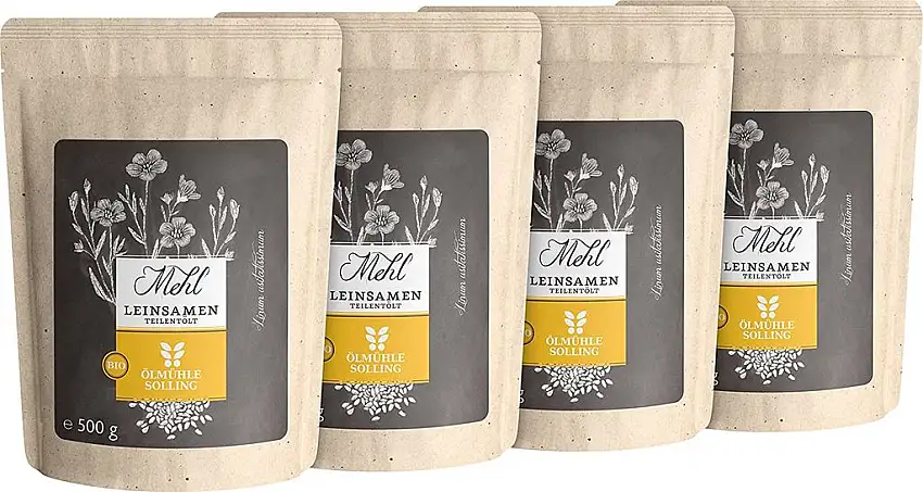 Ölmühle Solling BIO Naturland Leinsamenmehl teilentölt - 4x500g - 2kg
