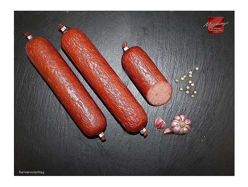 Kochsalami mit Knoblauch Note I Wurst aus Thüringen I 4x 250g