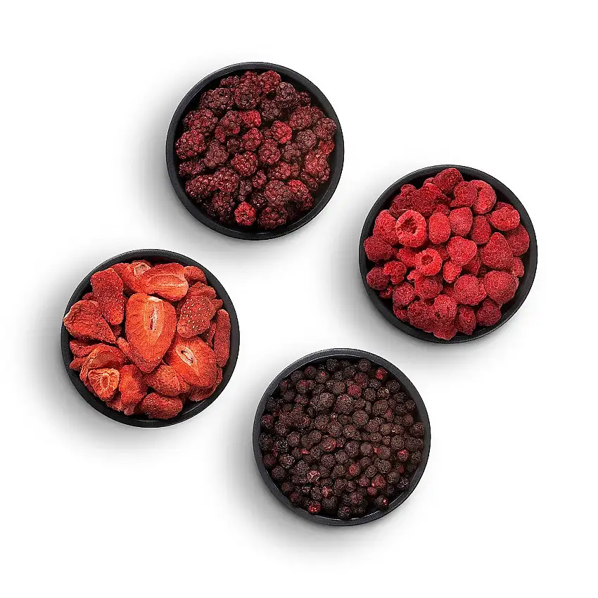 KERNenergie Beeren Power Set (Trockenfrüchte- & Obst) – gefriergetrocknete Brombeeren (75g), Erdbeerscheiben (40g), Heidelbeeren (100g) & Himbeeren (75g)