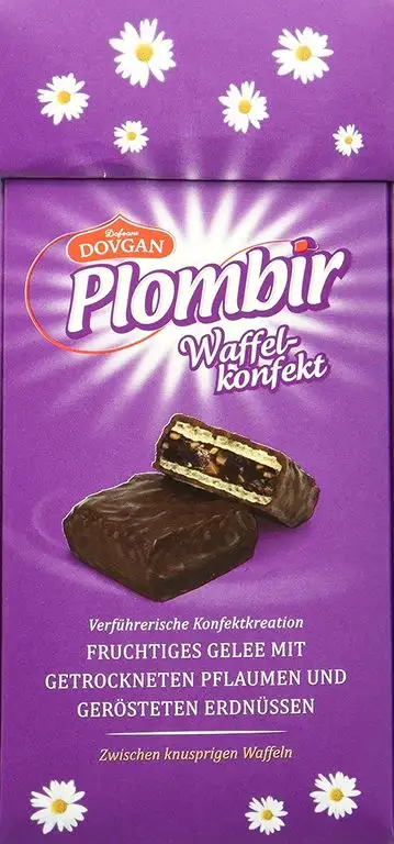 Plombir Waffelkonfekt mit Erdnüssen und getr.Pflaumen in Gelee, 5er Pack (5 x 150 g)