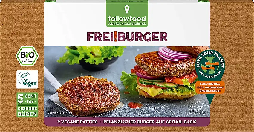 followfood Frei!Burger Bio Vegan, 200 g (Tiefgefroren)