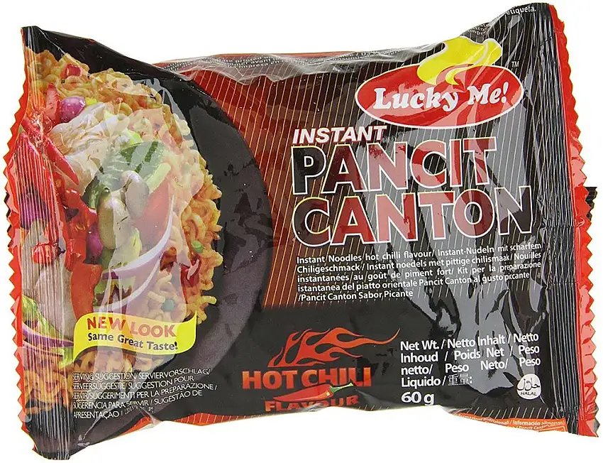 Lucky Me Instant Nudeln Pancit Canton Chili 60g, 24er Pack (24 x 60 g)