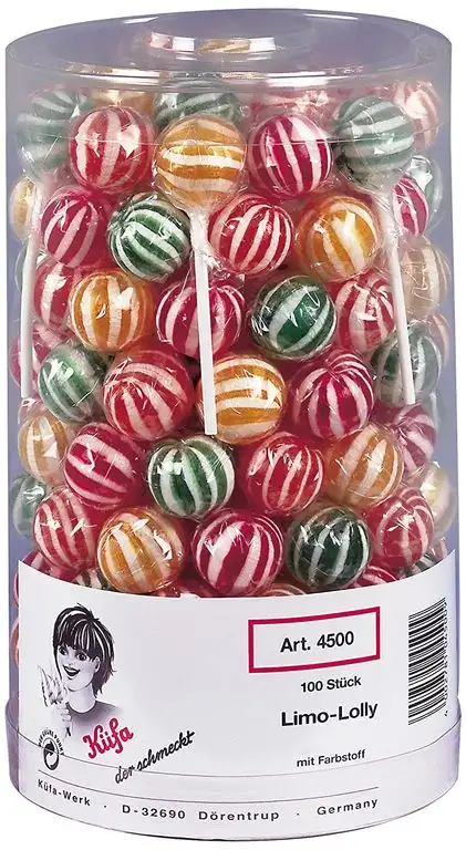 1 Dose a 100 Lutscher Küfa Limo Lolly Limo-Lolly