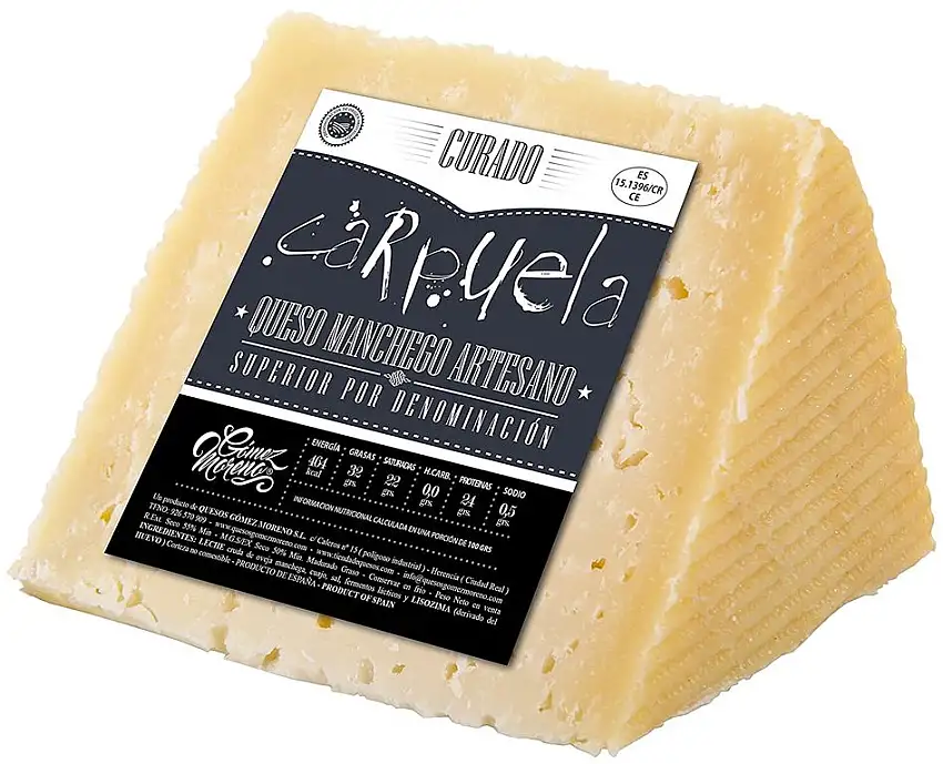 Stück Manchego-Käse Gereift D.O. Manchego Carpuela Halbgroß Gómez Moreno 0.3 - 0.4 Kilogramm