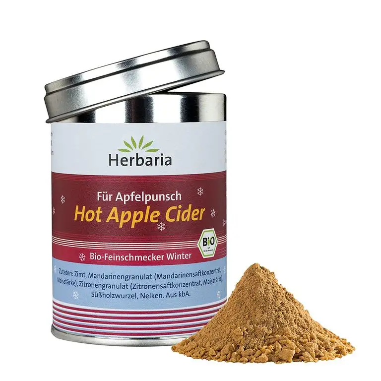 Herbaria "Hot Apple Cider" Gewürzmischung für Apfelsaft, 1er Pack (1 x 100 g Dose) - Bio