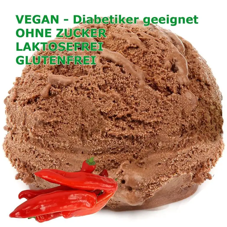 Schoko Chili Geschmack Eispulver VEGAN - OHNE ZUCKER - LAKTOSEFREI - GLUTENFREI - FETTARM, auch für Diabetiker Milcheis Softeispulver Speiseeispulver Gino Gelati (Schoko Chili, 1 kg)