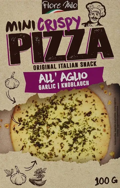Manini Claudio & C. s.n.c. Mini Crispy Pizza Knoblauch, 8er Pack (8 x 100 g)