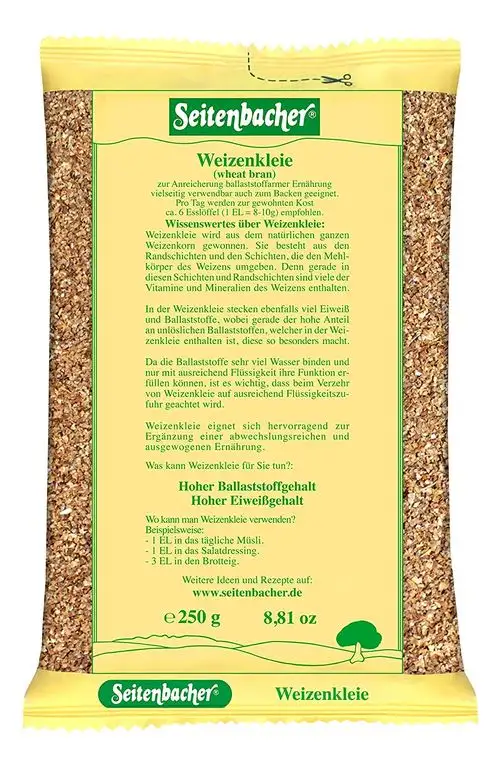 Seitenbacher Weizenkleie, 12er Pack (12 x 250 g Packung)