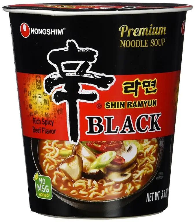 Nong Shim Instantnudeln Shin Ramyun Black – Koreanische Rindfleisch Cup Suppe scharf mit Knoblaucharoma - schnelle Zubereitung – 6er Vorteilspack à 100g
