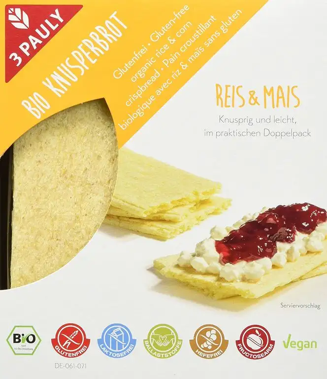 3 PAULY Bio Knusperbrot Reis & Mais, 12er Pack (12 x 100 g)