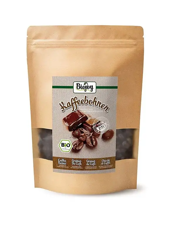 Biojoy BIO-Kaffebohnen schokoliert, Kombination von Espressobohnen und dunkler Schokolade (0,5 kg)