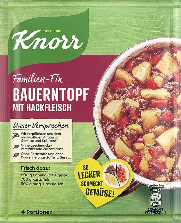 Knorr Fix Bauern-Topf mit Hackfleisch 2 Portionen (26 x 250 ml)