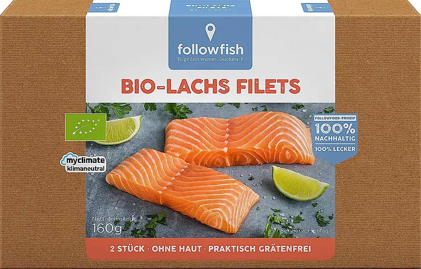 Followfish Bio Lachs Filet, 160 g (Tiefgefroren)
