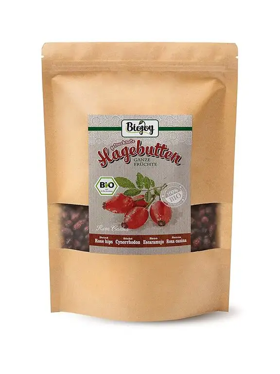 Biojoy BIO-Hagebutten getrocknet, ganze Früchte, Rosa canina (1 kg)