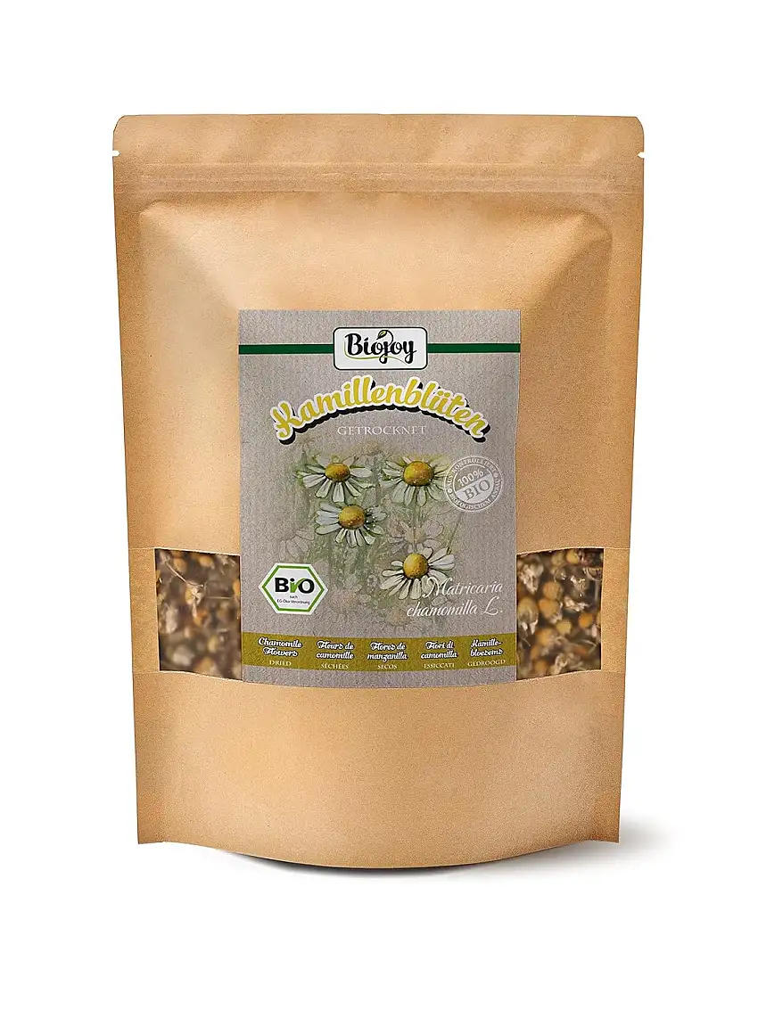 Biojoy BIO-Kamillenblüten (250 g), getrocknet und ganz, Kamillentee (Matricaria chamomilla)