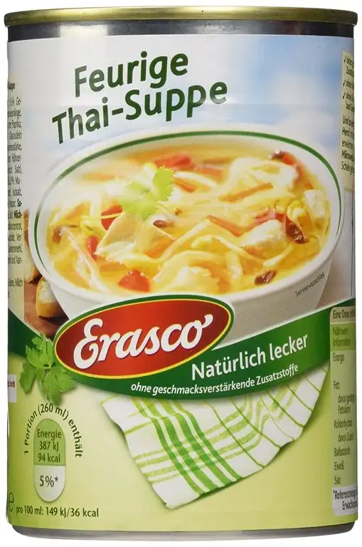 Erasco Feurige Thai -Suppe , 3er Pack (3 x 390 ml Dose)