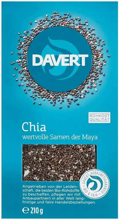 Davert Chia Samen, 2er Pack (2 x 210 g) - Bio