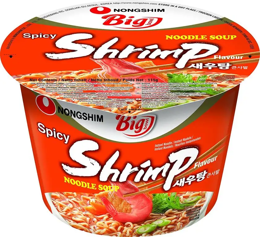 Nong Shim Instant-Cup-Nudeln, Shrimp Big Bowl, 16er Pack (16 x 115 g)