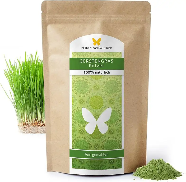 1kg Gerstengras-Pulver von FLÜGELSCHWINGER aus jungen Gräsern, ohne Zusätze, Rohkost-Qualität, schonende Verarbeitung bei niedrigen Temperaturen (1000g)