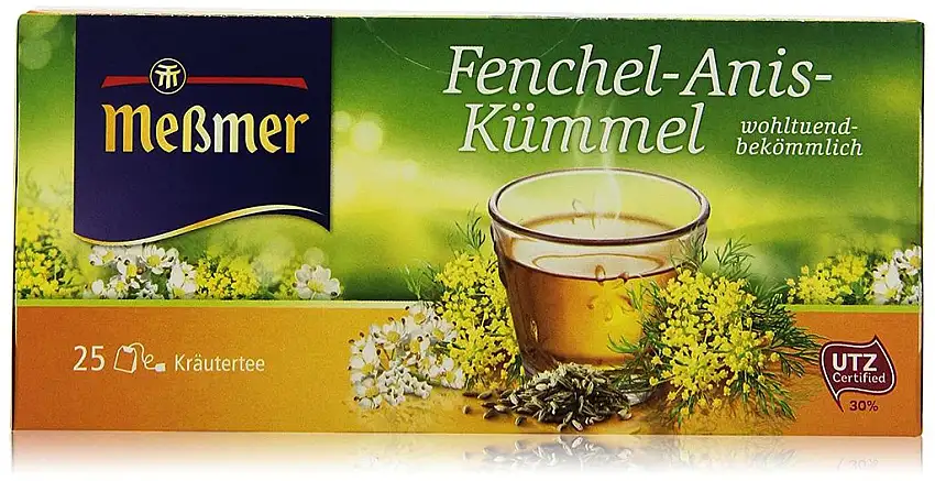Meßmer Fenchel-Anis-Kümmel | 25 Teebeutel | Vegan | Glutenfrei | Laktosefrei