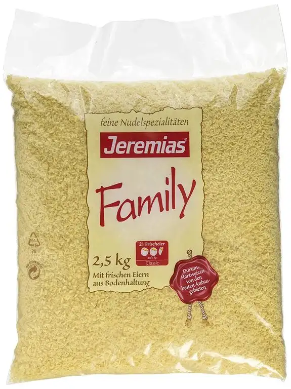 Jeremias Suppen-Buchstaben, Family Frischei-Nudeln, 1er Pack (1 x 2.5 kg Beutel)