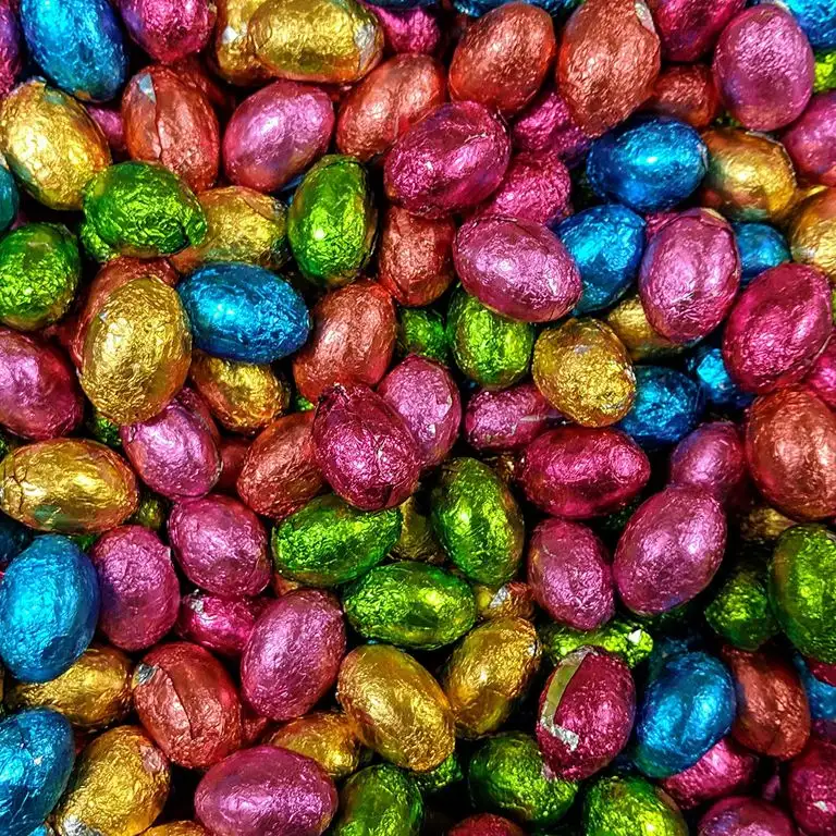 Ostereier aus Milchschokolade - in Folie verpackt - für Ostereiersuche & Geschenke - 1kg (ca. 200 Eier) - A1