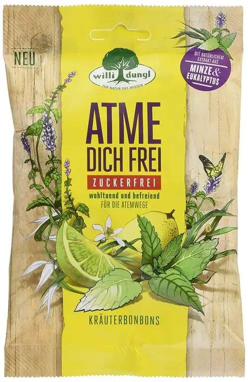 Willi Dungl Bonbons Atme dich frei zuckerfrei, 5er Pack (5 x 65 g)