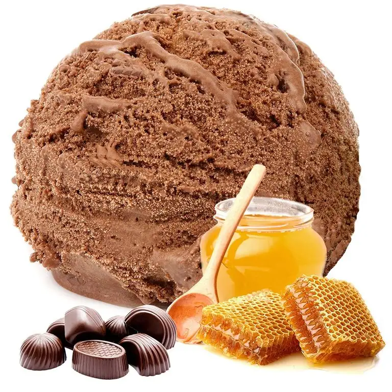 1 Kg Praline Honig Geschmack Eispulver VEGAN - OHNE ZUCKER - LAKTOSEFREI - GLUTENFREI - FETTARM, auch für Diabetiker Milcheis Softeispulver Speiseeispulver Gino Gelati