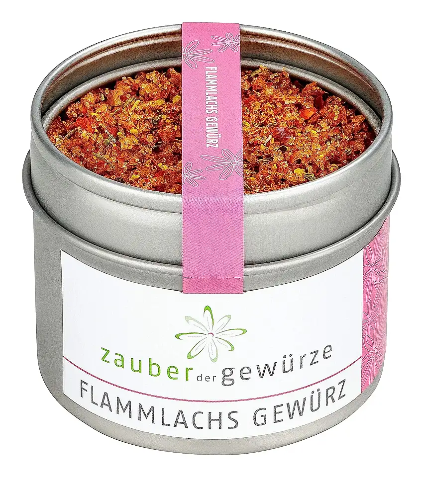 Flammlachs Gewürz, aromatische Gewürzmischung für Flammlachs, Lachs, Fisch von der Planke oder direkt gegrillt, als Fischgewürz, Premium-Qualität in wiederverschließbarer Aroma-Dose, 70g