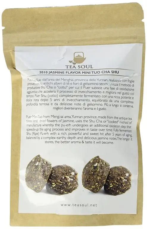 Tea Soul Jasmintee Puer Jasmine Mini Tuocha Ripe, 1er Pack (1 x 50 g)