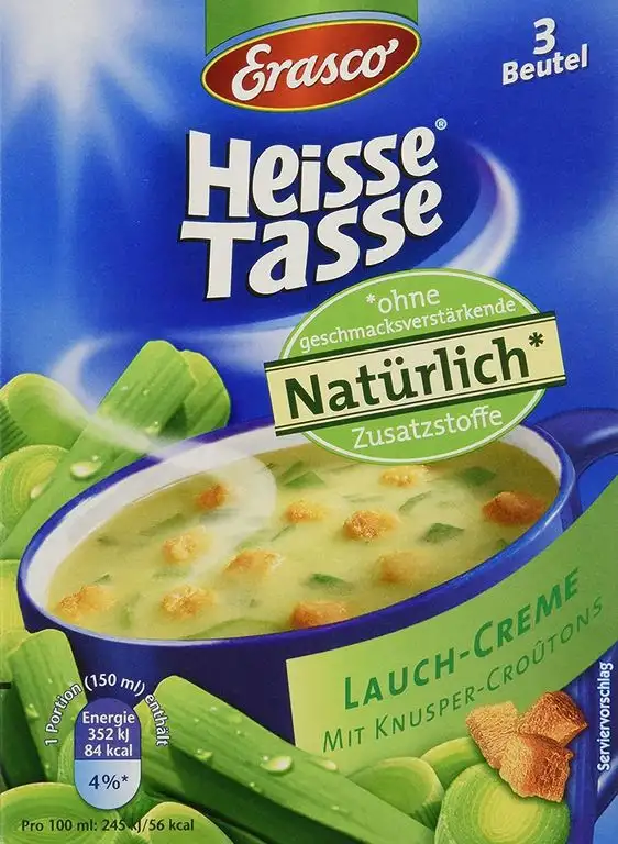 Heisse Tasse Lauch-Creme mit Croûtons Faltschachtel á 3 Beutel á 0,15 l, 12er Pack (12 x 450 ml)