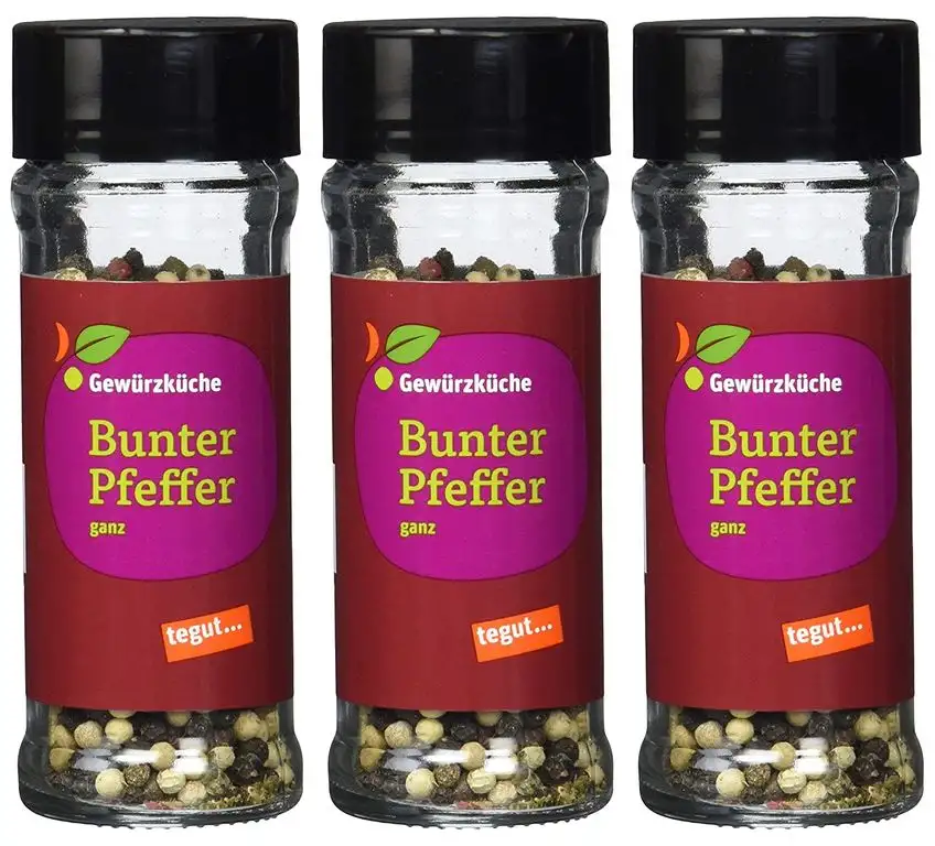 tegut... Bunter Pfeffer ganz, 3er Pack (3 x 40 g)