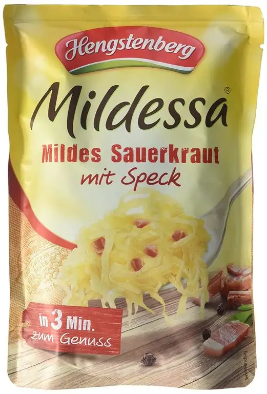 Hengstenberg Mildessa Mildes Sauerkraut mit Speck, 6er Pack (6 x 400 g)