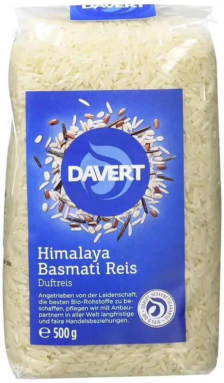Davert Himalaya Basmati Reis weiß, 4er Pack (4 x 500 g) - Bio